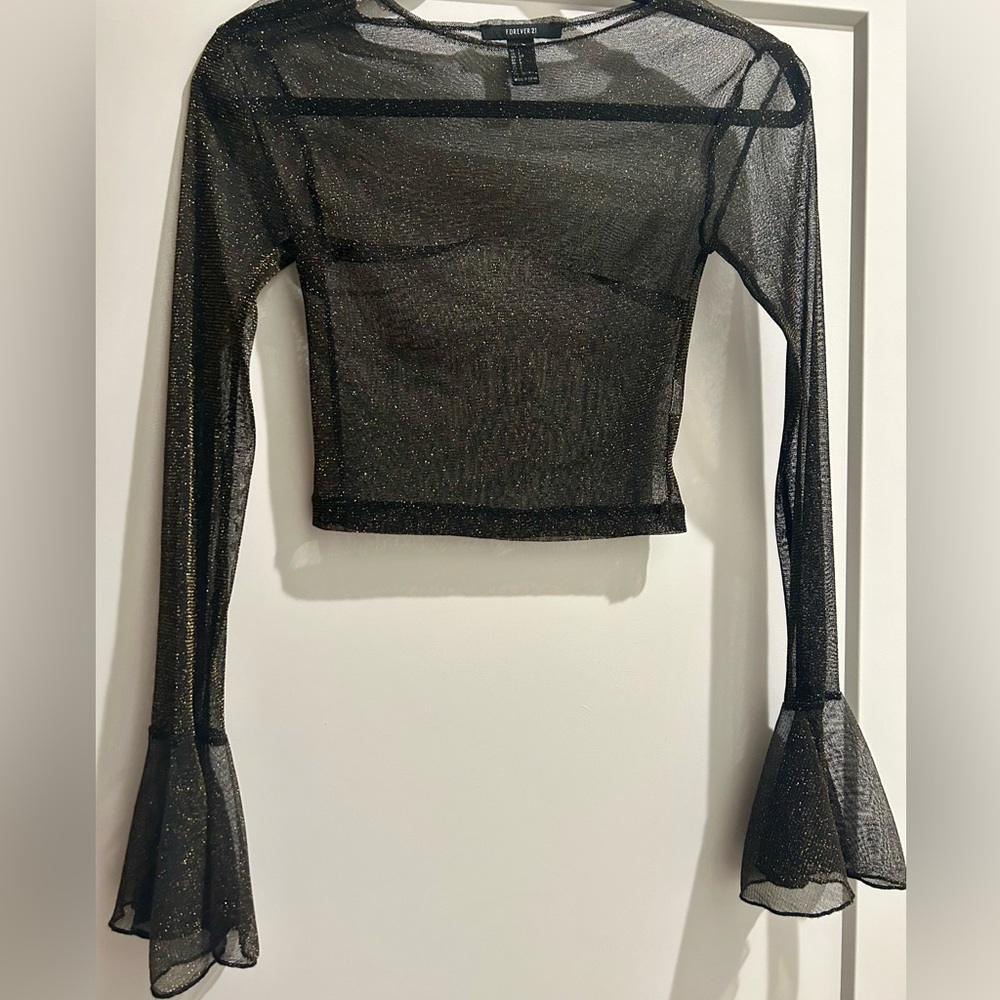 Forever 21 sheer glitter top